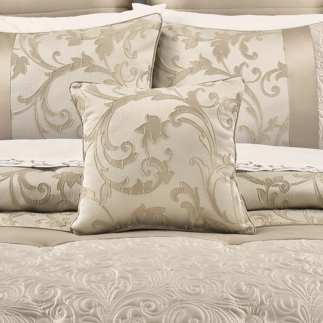 Spectra Taupe Square Decorative Throw Pillow 16" x 16" Throw Pillows By J. Queen New York