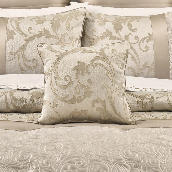 Spectra Taupe Square Decorative Throw Pillow 16" x 16" Throw Pillows By J. Queen New York