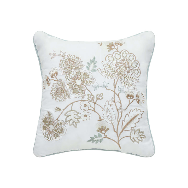 Spring Social Spa Embellished Square Decorative Throw Pillow 16" x 16" Throw Pillows By J. Queen New York