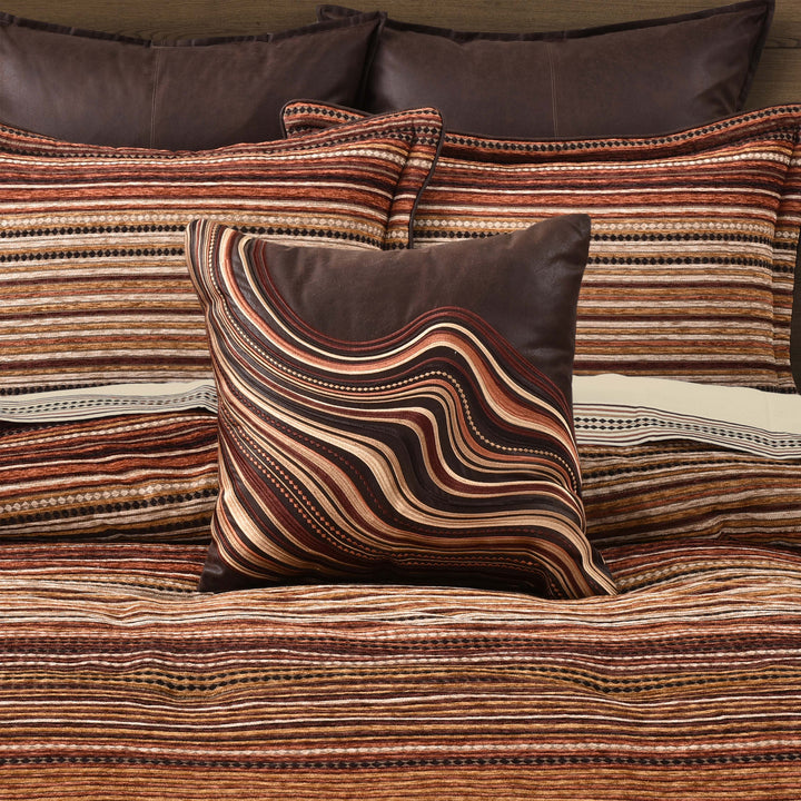 Sundance Brown Embellished Square Decorative Throw Pillow 18" x 18" Throw Pillows By J. Queen New York