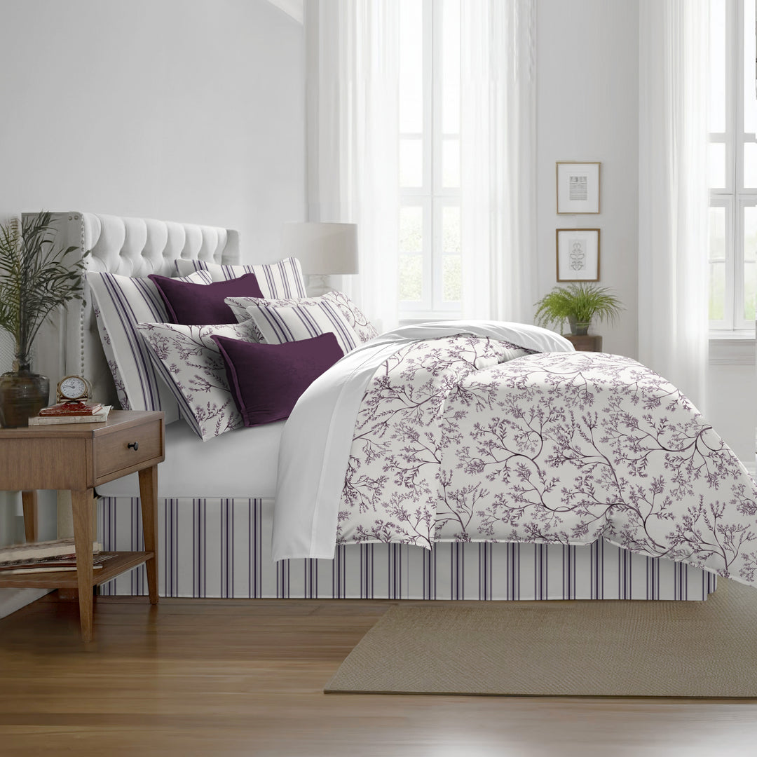 Tinsley Plum 8 Piece Comforter Set Comforter Sets By Colcha Linens