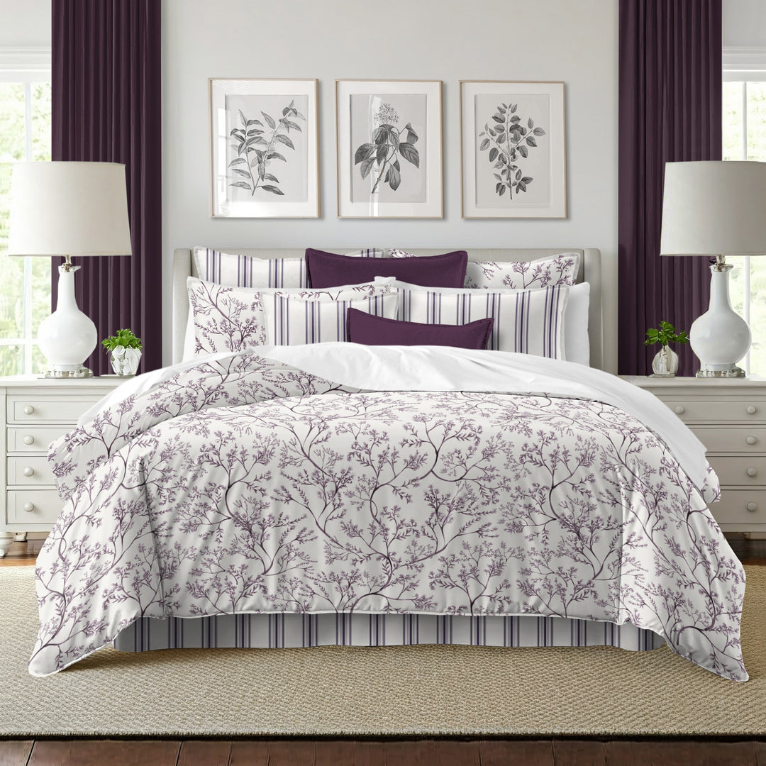 Tinsley Plum 8 Piece Comforter Set Comforter Sets By Colcha Linens