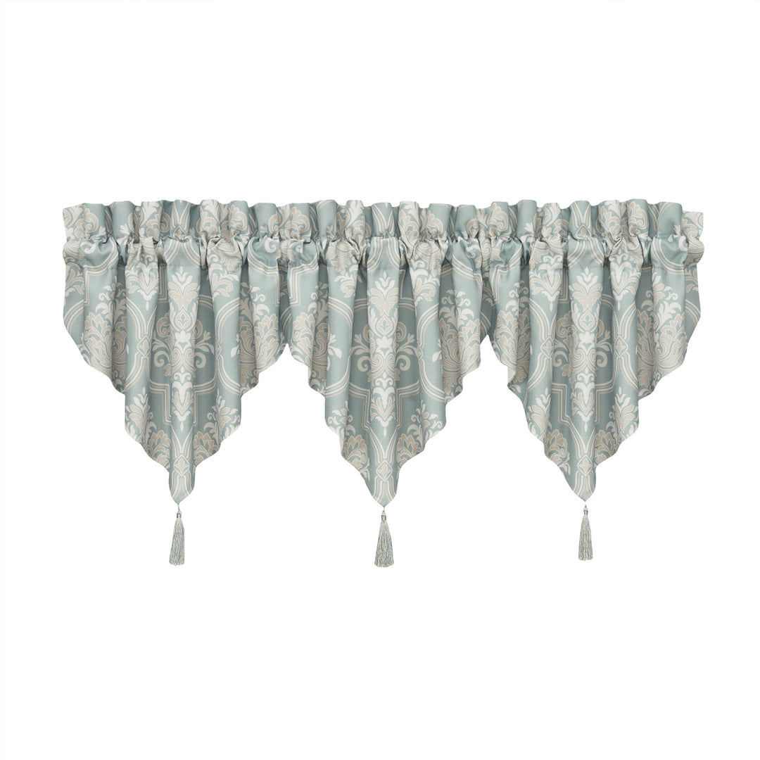 Tranquility Aqua Ascot Window Valance Window Valance By J. Queen New York