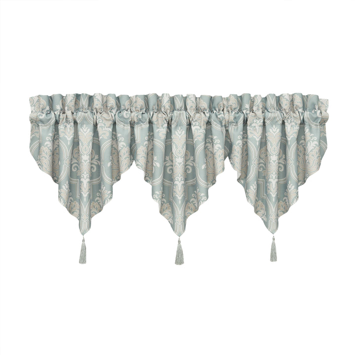 Tranquility Aqua Ascot Window Valance Window Valance By J. Queen New York