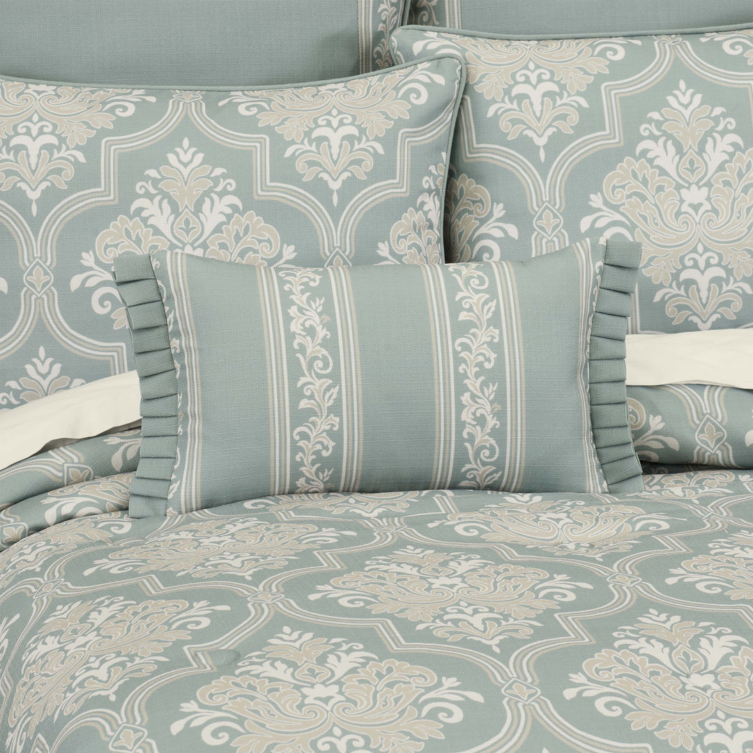 Tranquility Aqua Boudoir Decorative Throw Pillow 20" x 12" Throw Pillows By J. Queen New York