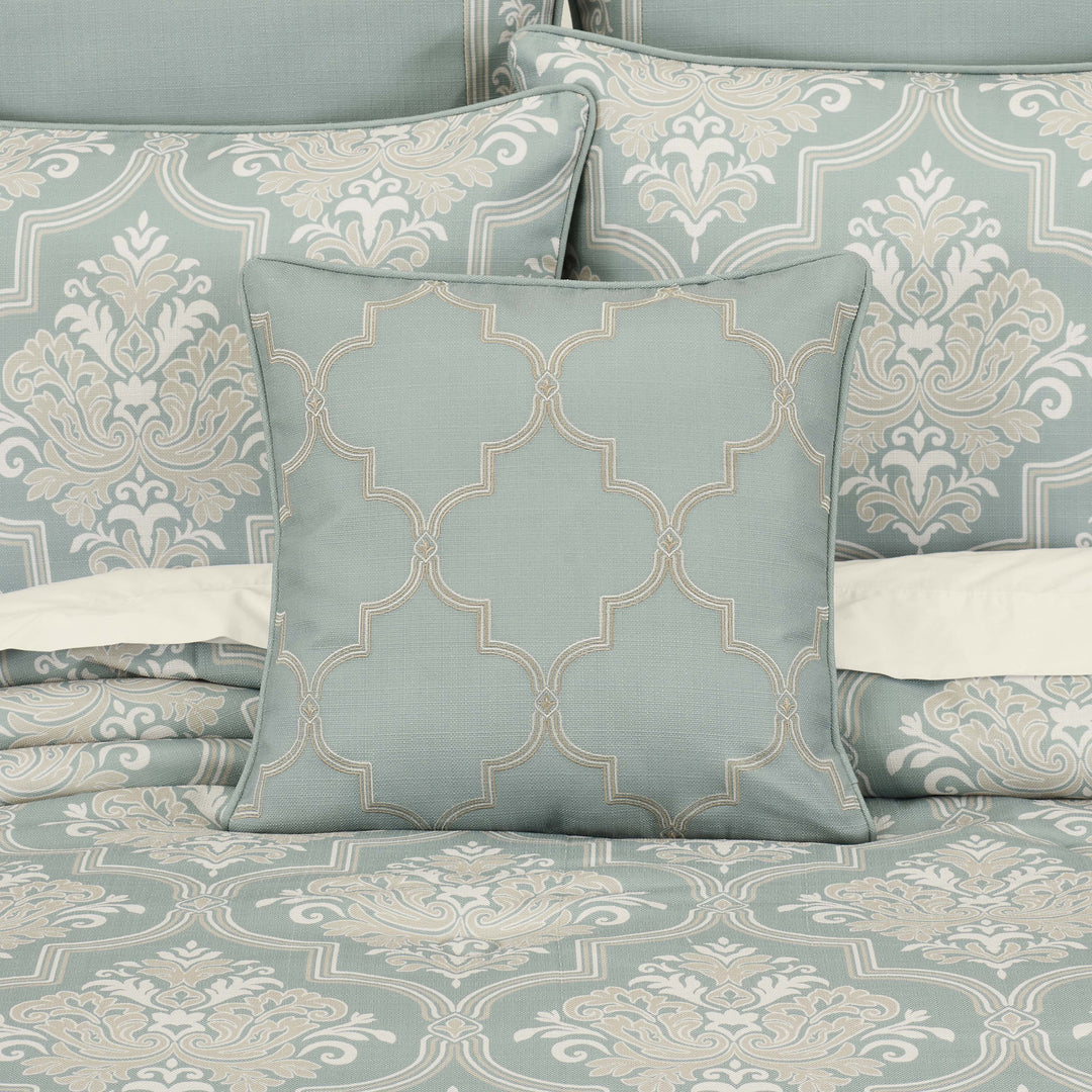 Tranquility Aqua Square Decorative Throw Pillow 18" x 18" Throw Pillows By J. Queen New York