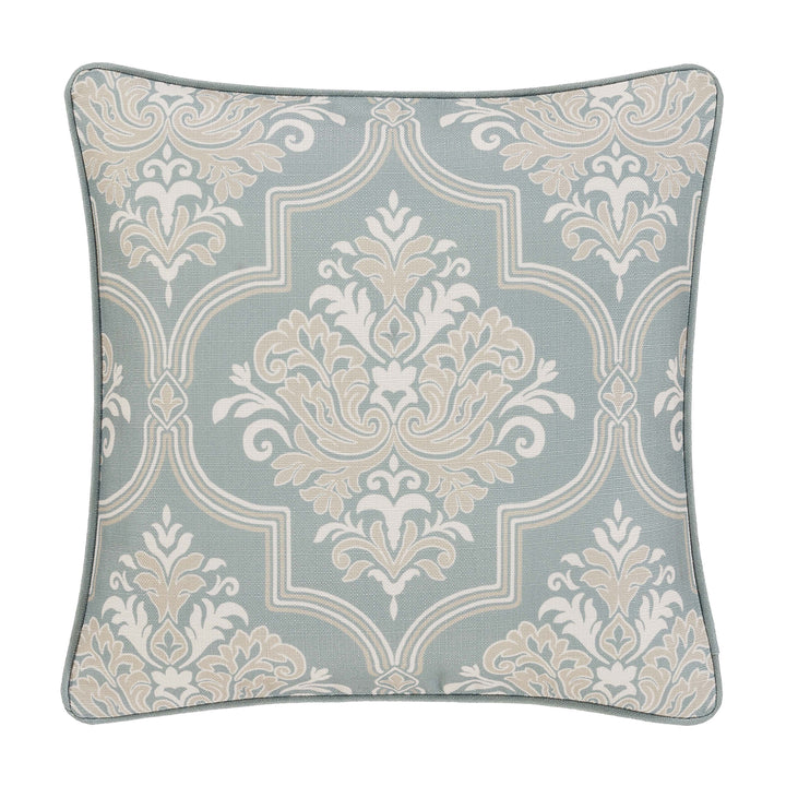 Tranquility Aqua Square Decorative Throw Pillow 20" x 20" Throw Pillows By J. Queen New York