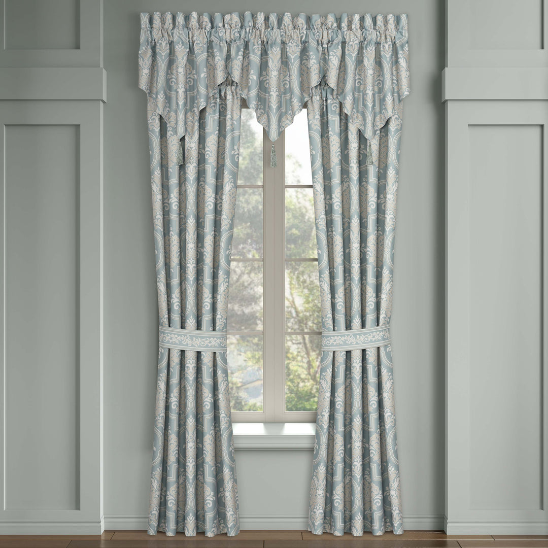 Tranquility Aqua Window Panel Pair Window Panels By J. Queen New York