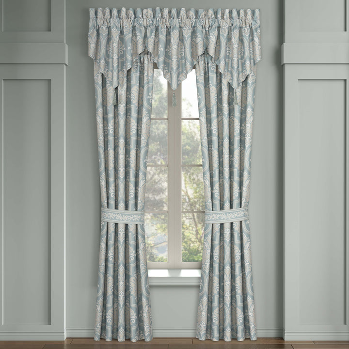 Tranquility Aqua Window Panel Pair Window Panels By J. Queen New York