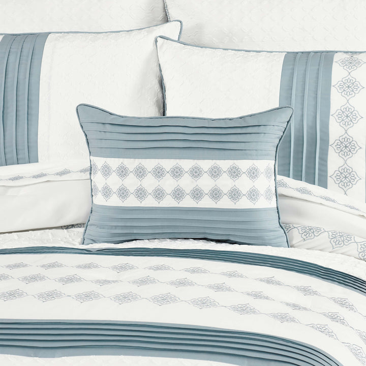 Trilogy Blue Boudoir Decorative Throw Pillow 19" x 13" Throw Pillows By J. Queen New York