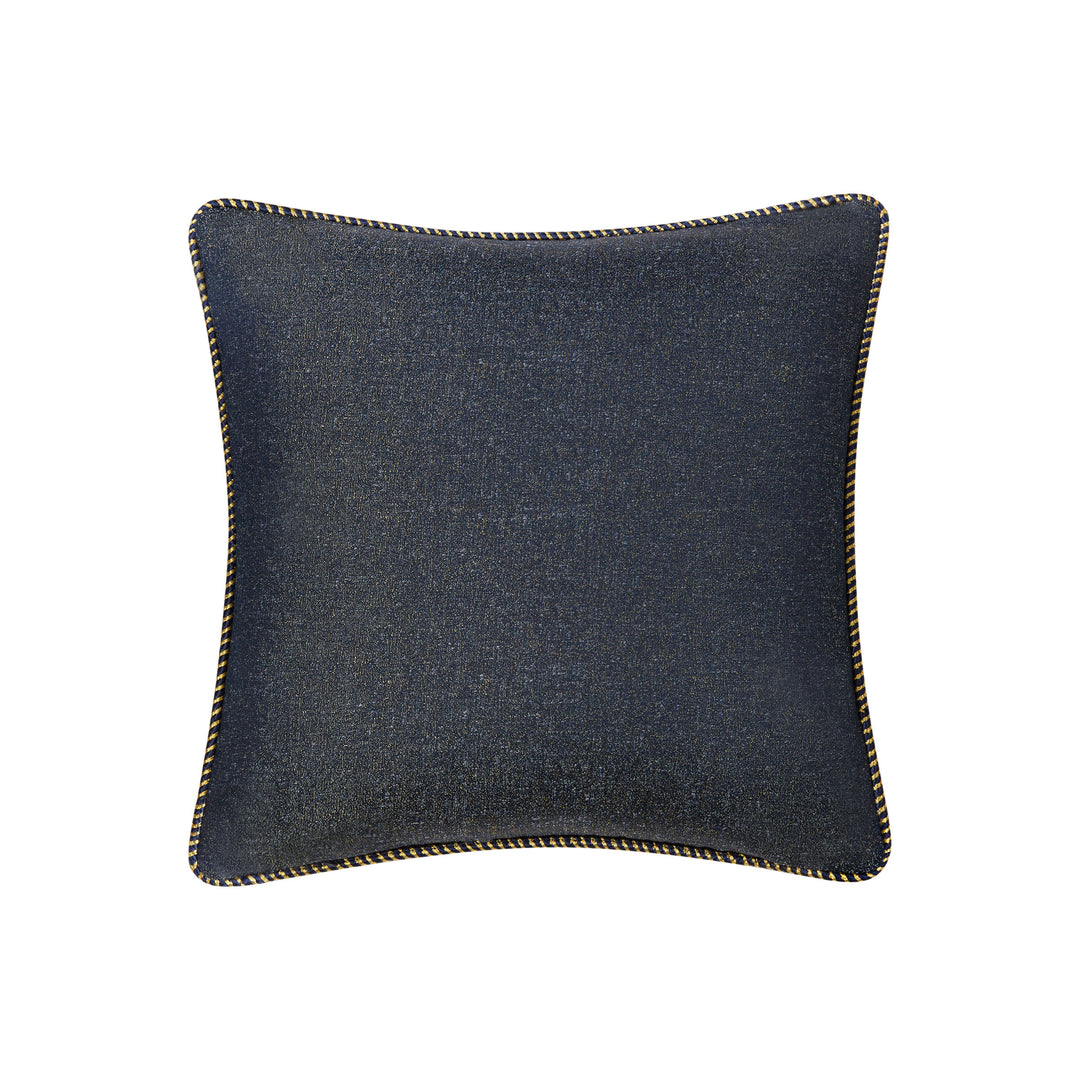 Vaughn Navy/Gold Square Decorative Throw Pillow 18" x 18"