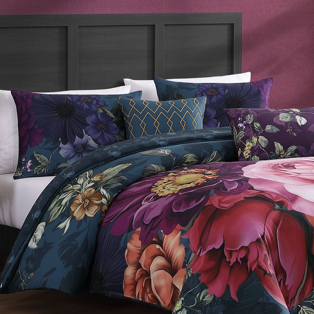 Bebejan Vibrant Flora 5 Piece Reversible Comforter Set