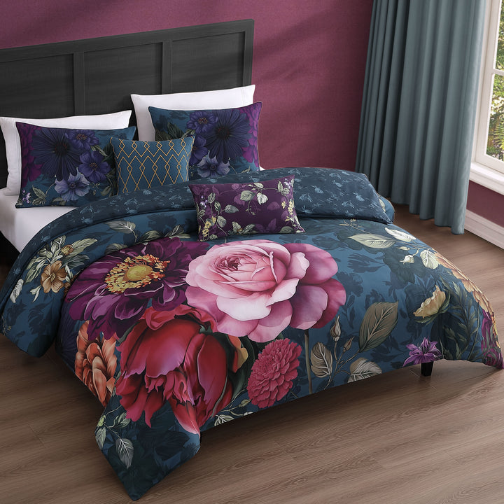 Bebejan Vibrant Flora 5 Piece Reversible Comforter Set
