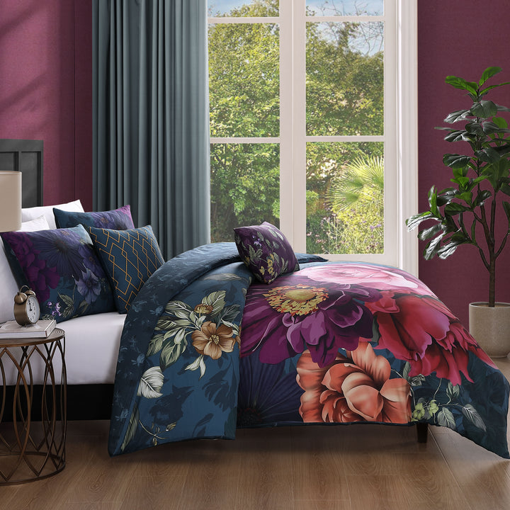 Bebejan Vibrant Flora 5 Piece Reversible Comforter Set