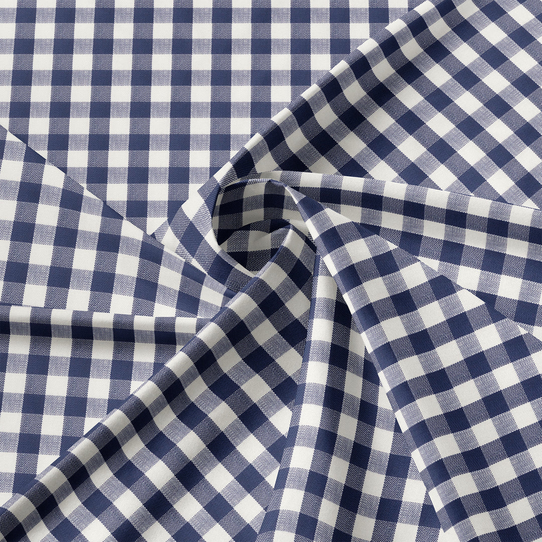 Walker Check Reverse to Stripe Indigo/Ivory 8 Piece Comforter Set Comforter Sets By Colcha Linens