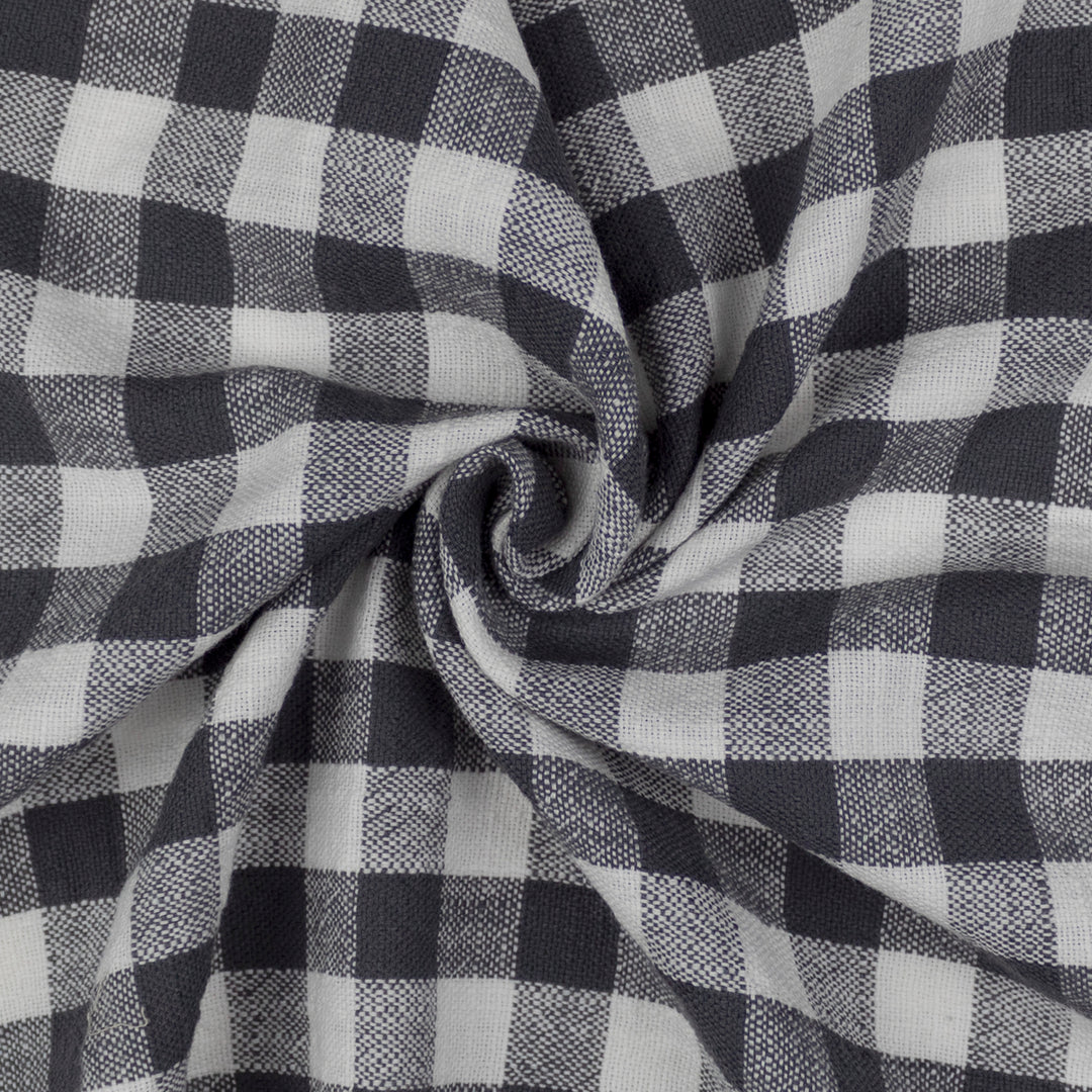 Walker Check Reverse to Stripe Iron/Ivory 8 Piece Duvet Cover Set Duvet Covers By Colcha Linens