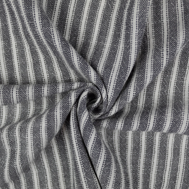 Walker Tic Stripe Reverse to Check Iron/Ivory 8 Piece Duvet Cover Set Duvet Covers By Colcha Linens