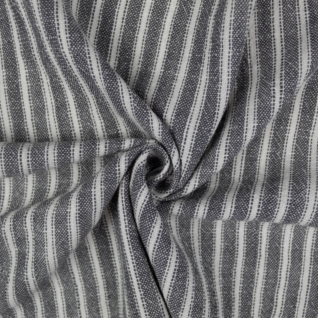 Walker Tic Stripe Reverse to Check Iron/Ivory 8 Piece Coverlet Set Coverlet By Colcha Linens