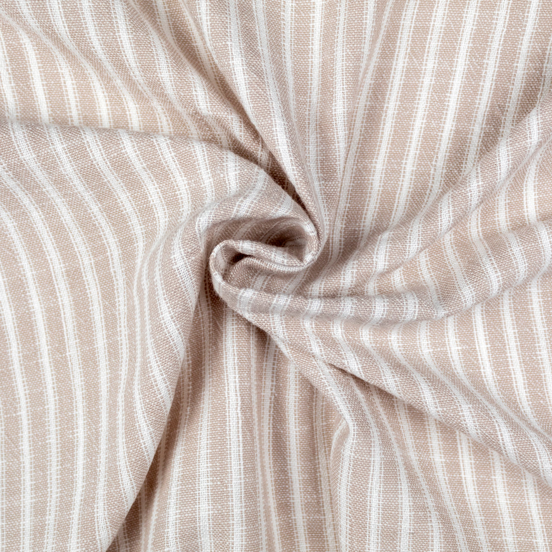 Walker Tic Stripe Reverse to Check Natural/Ivory 8 Piece Comforter Set Comforter Sets By Colcha Linens