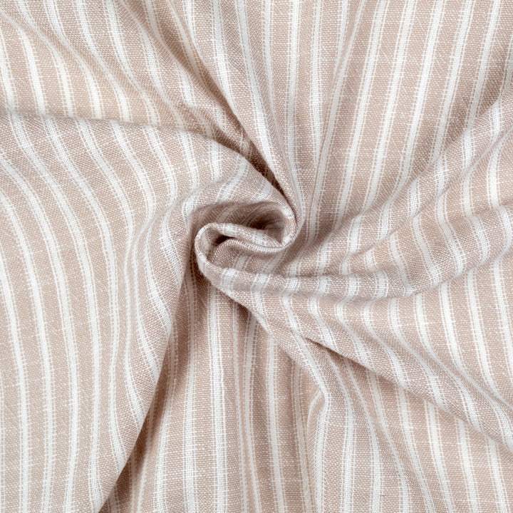 Walker Tic Stripe Reverse to Check Natural/Ivory 8 Piece Comforter Set Comforter Sets By Colcha Linens