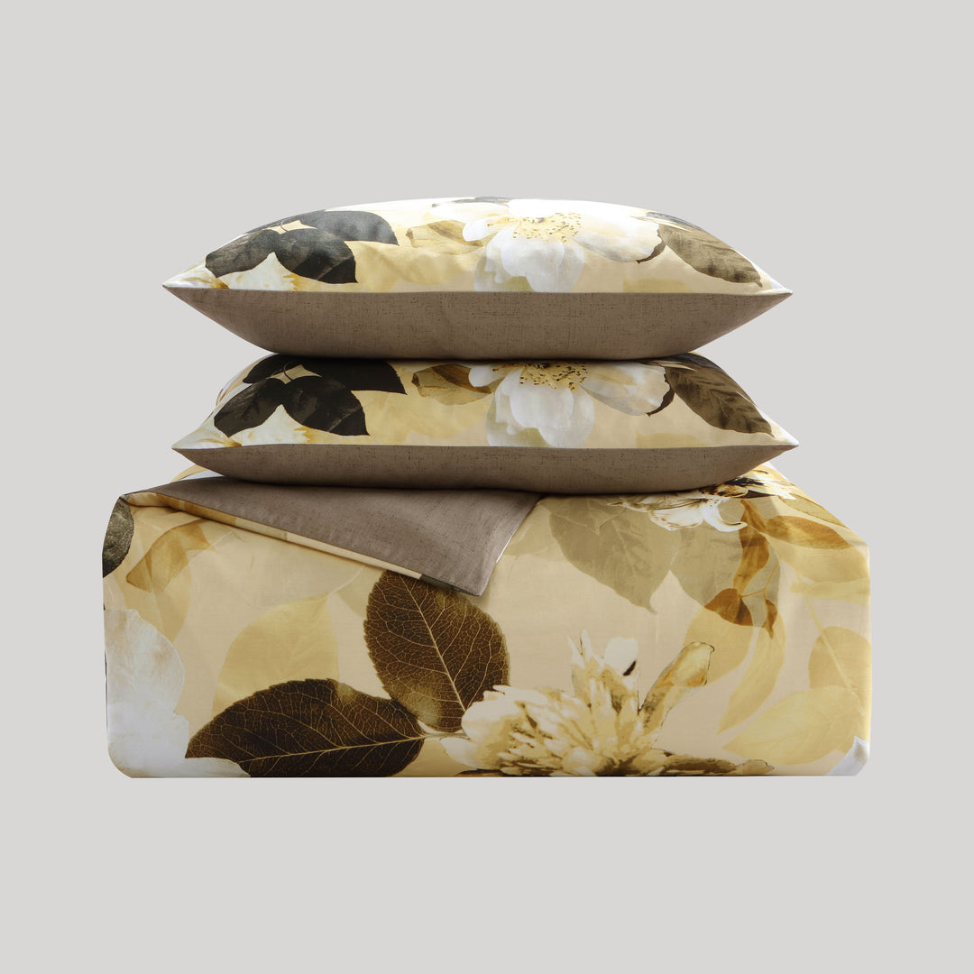 Bebejan Yellow Magnolia 100% Cotton 5 Piece Reversible Comforter Set Comforter Sets By Bebejan®