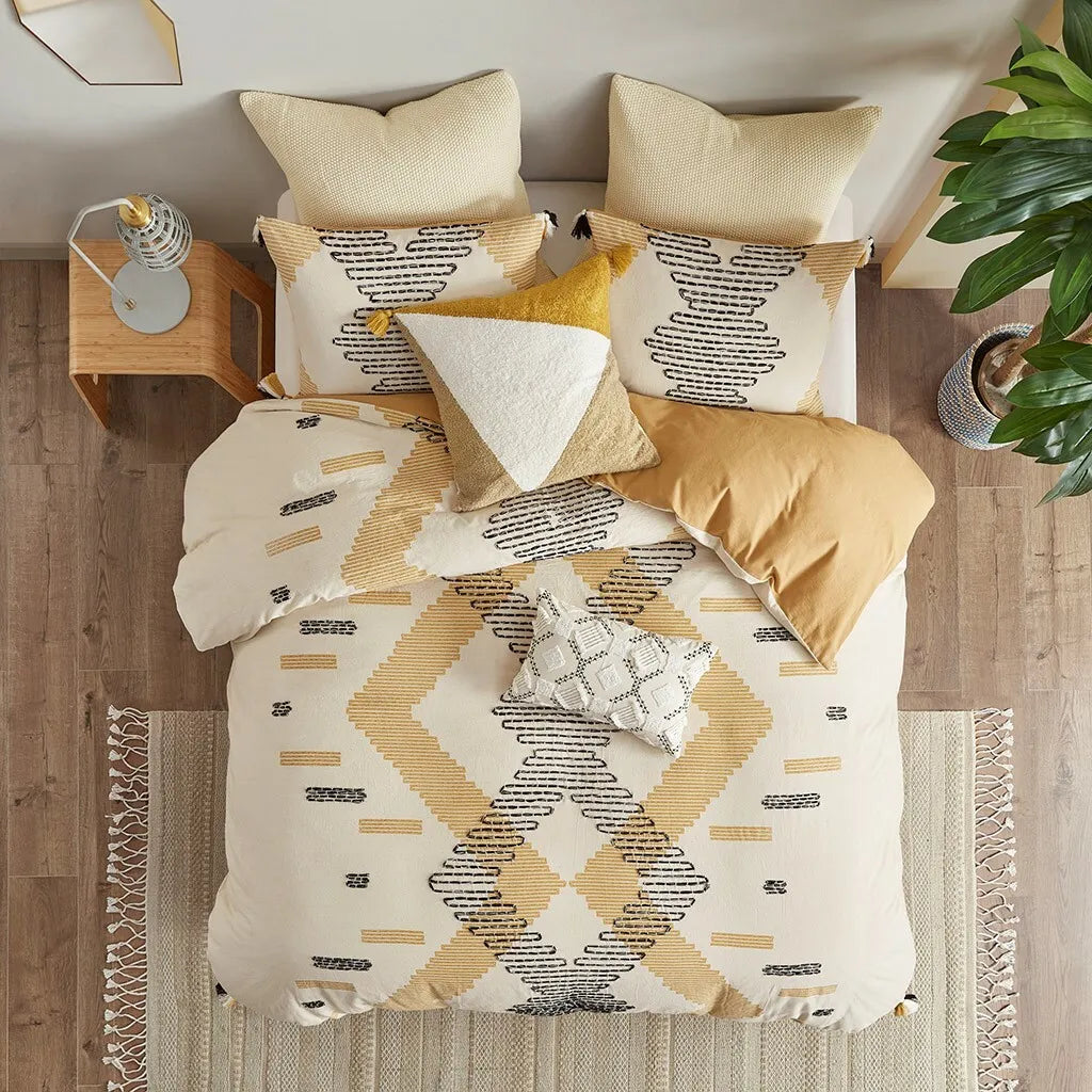 Yarnio 3 Piece Cotton Comforter Set Comforter Sets By JLA HOME/Olliix (E & E Co., Ltd)