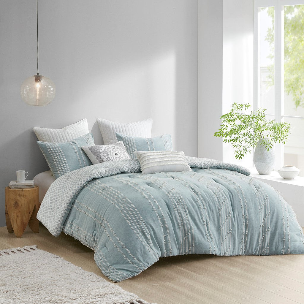 Kara Cotton Jacquard 3 Piece Comforter Set Comforter Sets By JLA HOME/Olliix (E & E Co., Ltd)