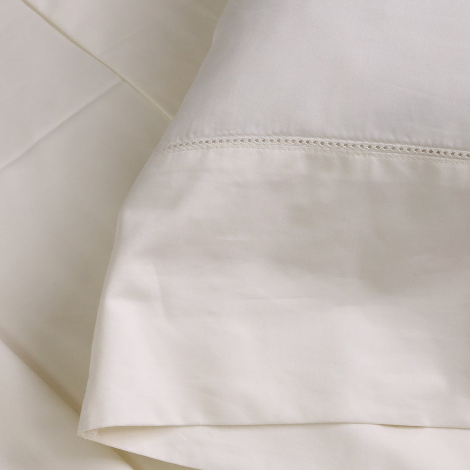 Classico Hemstitch Cotton Sateen Pillowcase Set Pillowcase By Pom Pom at Home