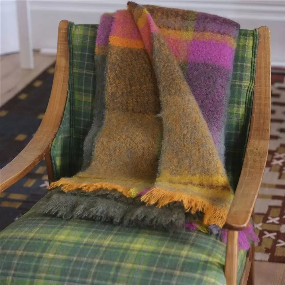 Abernethy Woven Check Throw Throws By Designers Guild