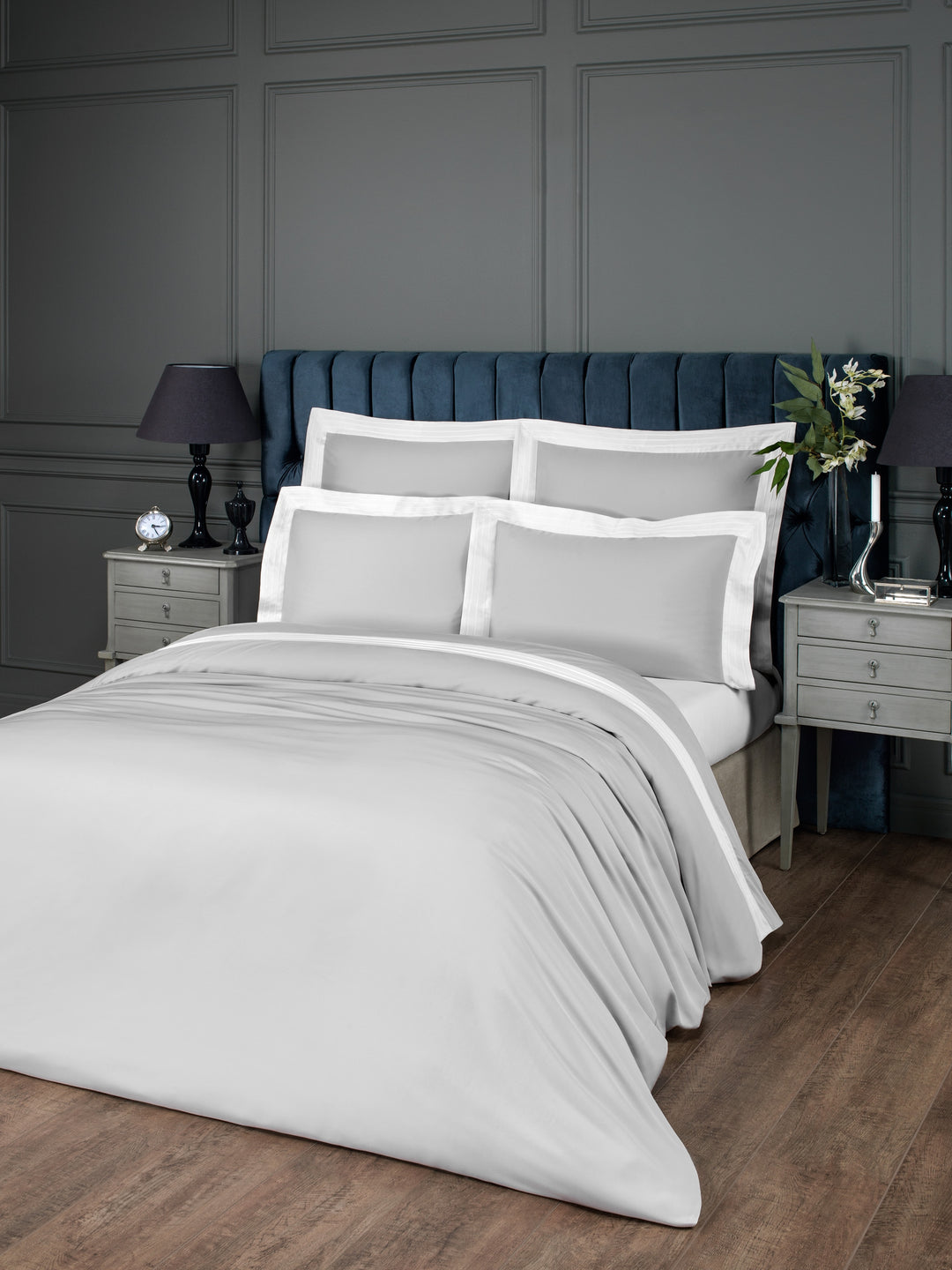 Eden Grey/White Duvet Cover Duvet Covers By Togas