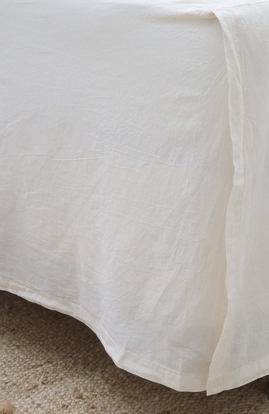 Crinkled Cotton Paneled Bedskirt Bedskirt By Pom Pom at Home