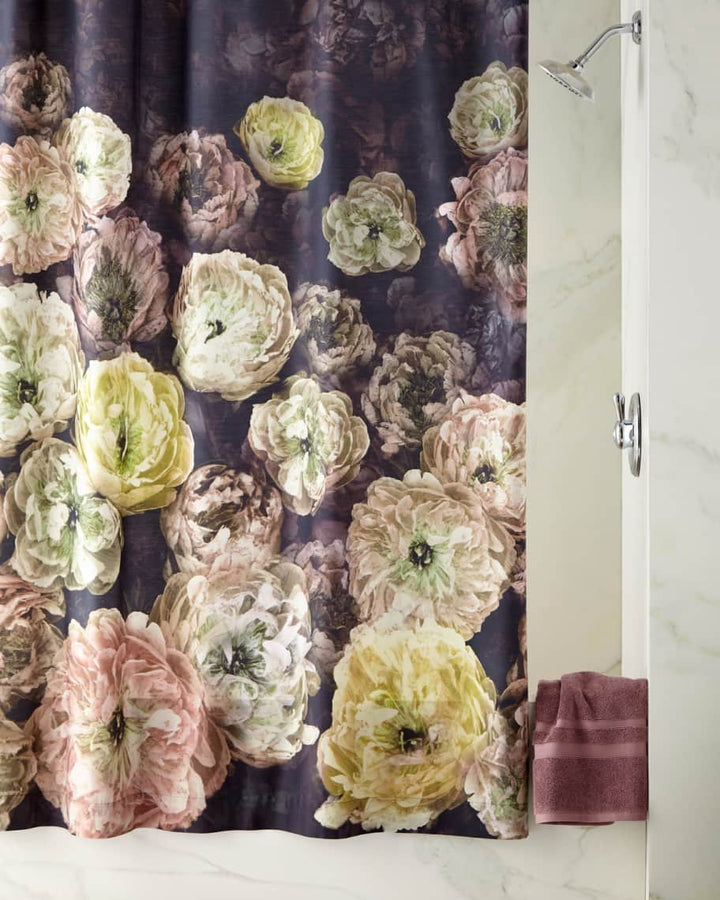 Le Poeme De Fleurs Midnight Showe Curtain Shower Curtain By Designers Guild