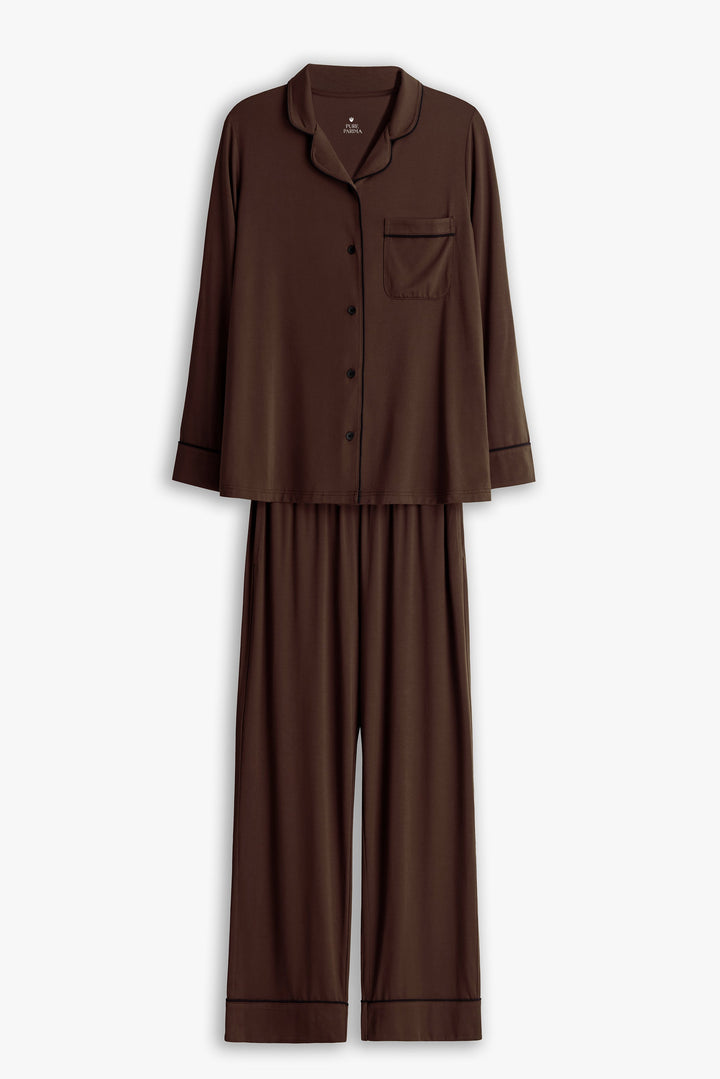 Soft-Knit Long Sleeve Pajama Set Pajama By Pure Parima