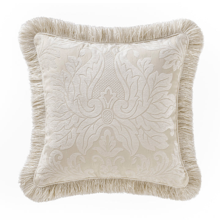 Paloma Ivory Square Decorative Throw Pillow 18" x 18"