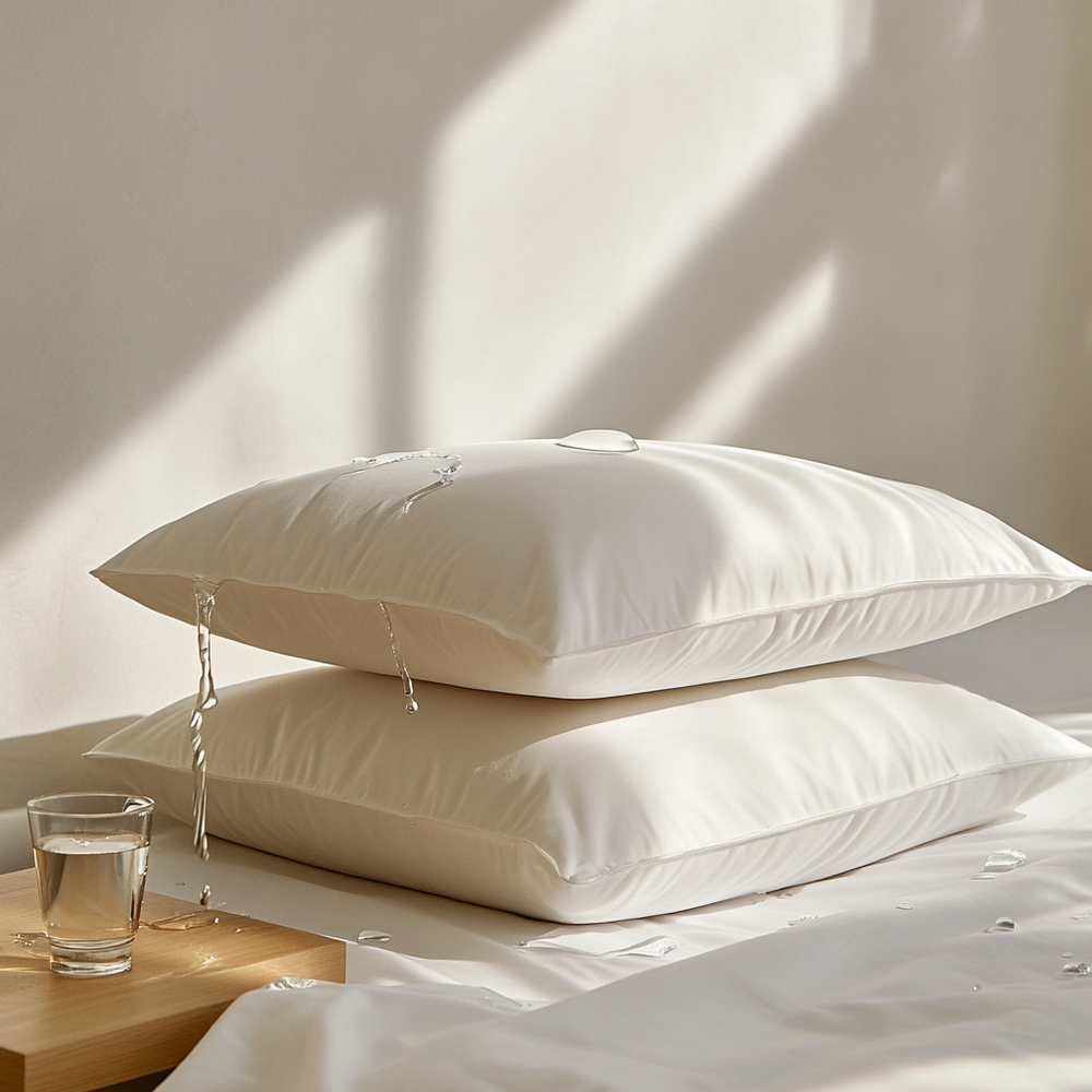 Antimicrobial & Water-Resistant Egyptian Cotton Percale Pillow Protector Set Pillow Cover By Pure Parima