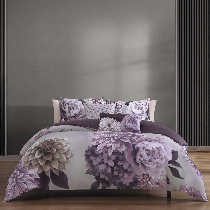 Bebejan Plum Petal 5 Piece Reversible Comforter Set - Final Sale Comforter Sets By US Office - Latest Bedding