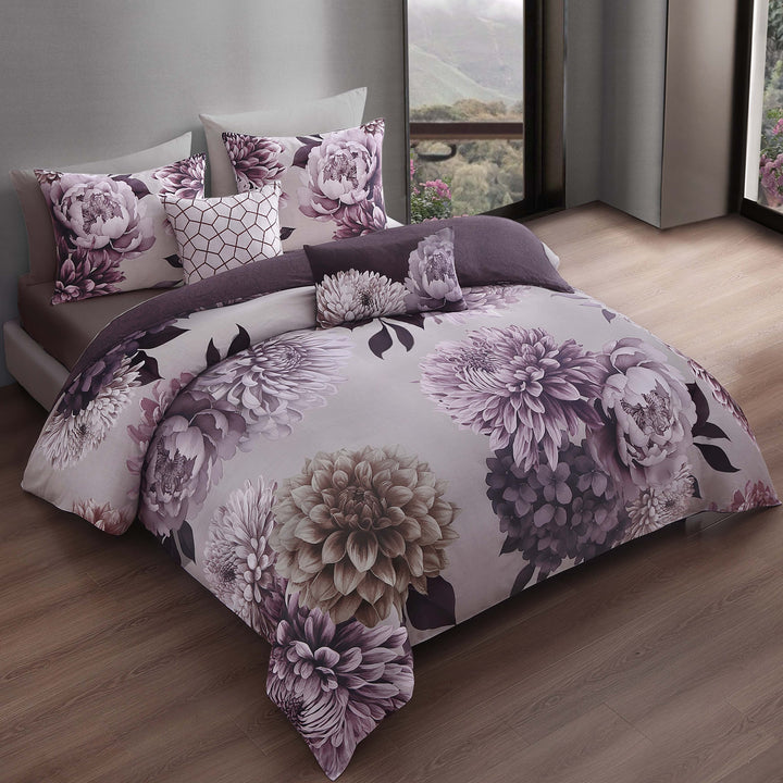 Bebejan Plum Petal 5 Piece Reversible Comforter Set - Final Sale Comforter Sets By US Office - Latest Bedding