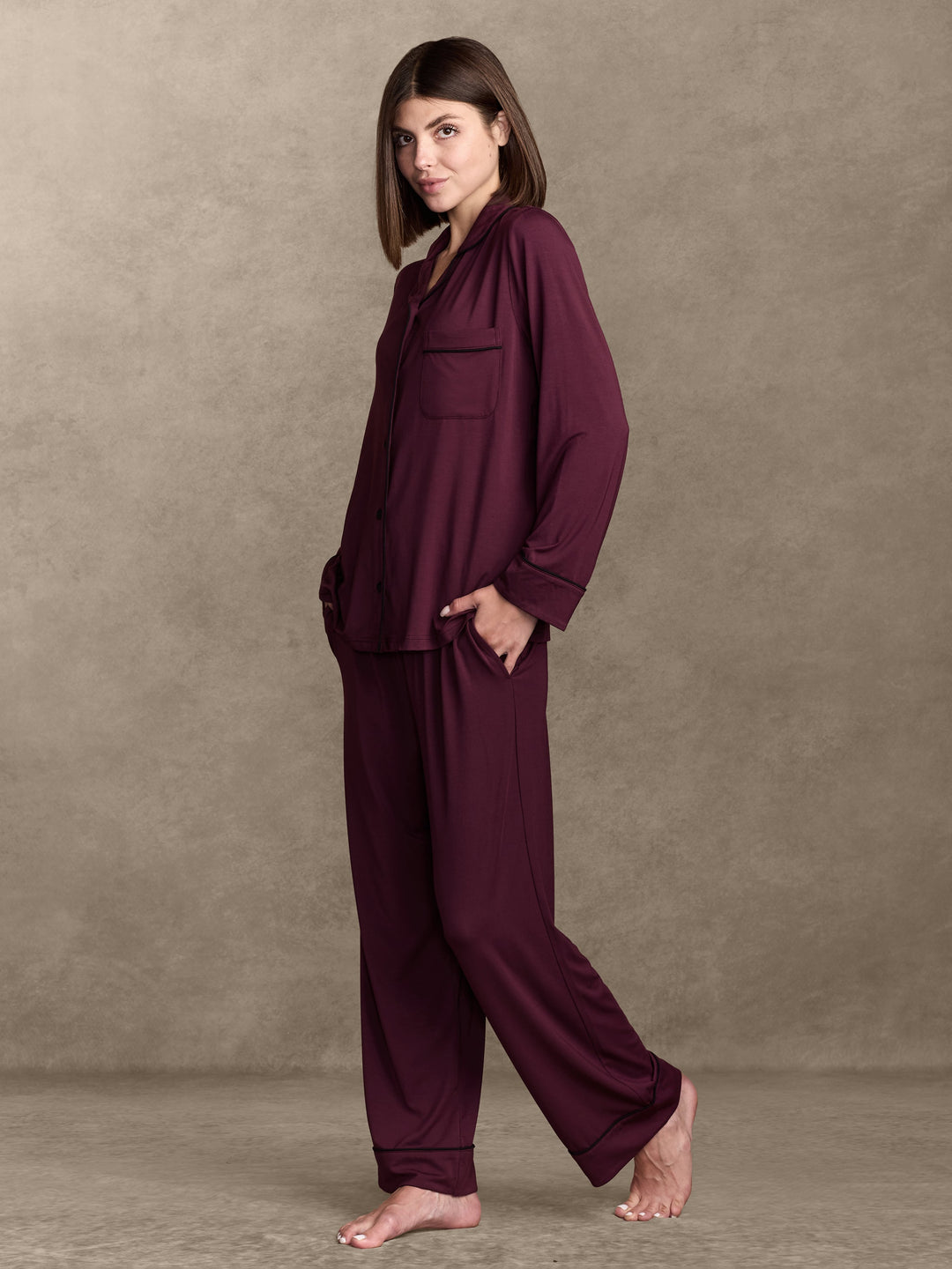 Soft-Knit Long Sleeve Pajama Set Pajama By Pure Parima
