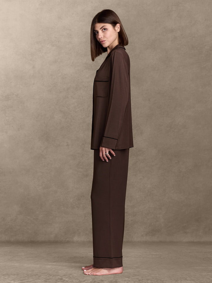 Soft-Knit Long Sleeve Pajama Set Pajama By Pure Parima