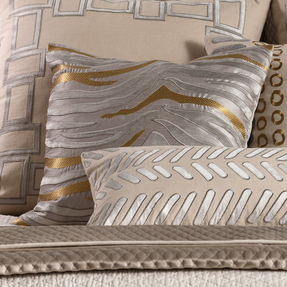 Tiger Pewter/Platinum/Gold Square Decorative Throw Pillow 22" x 22" Throw Pillows By Lili Alessandra