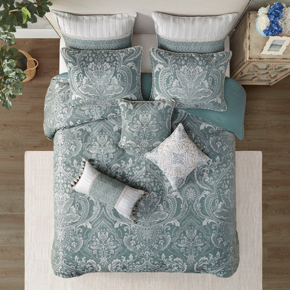 Adelphia Slate Blue 9-Piece Comforter Set Comforter Sets By JLA HOME/Olliix (E & E Co., Ltd)