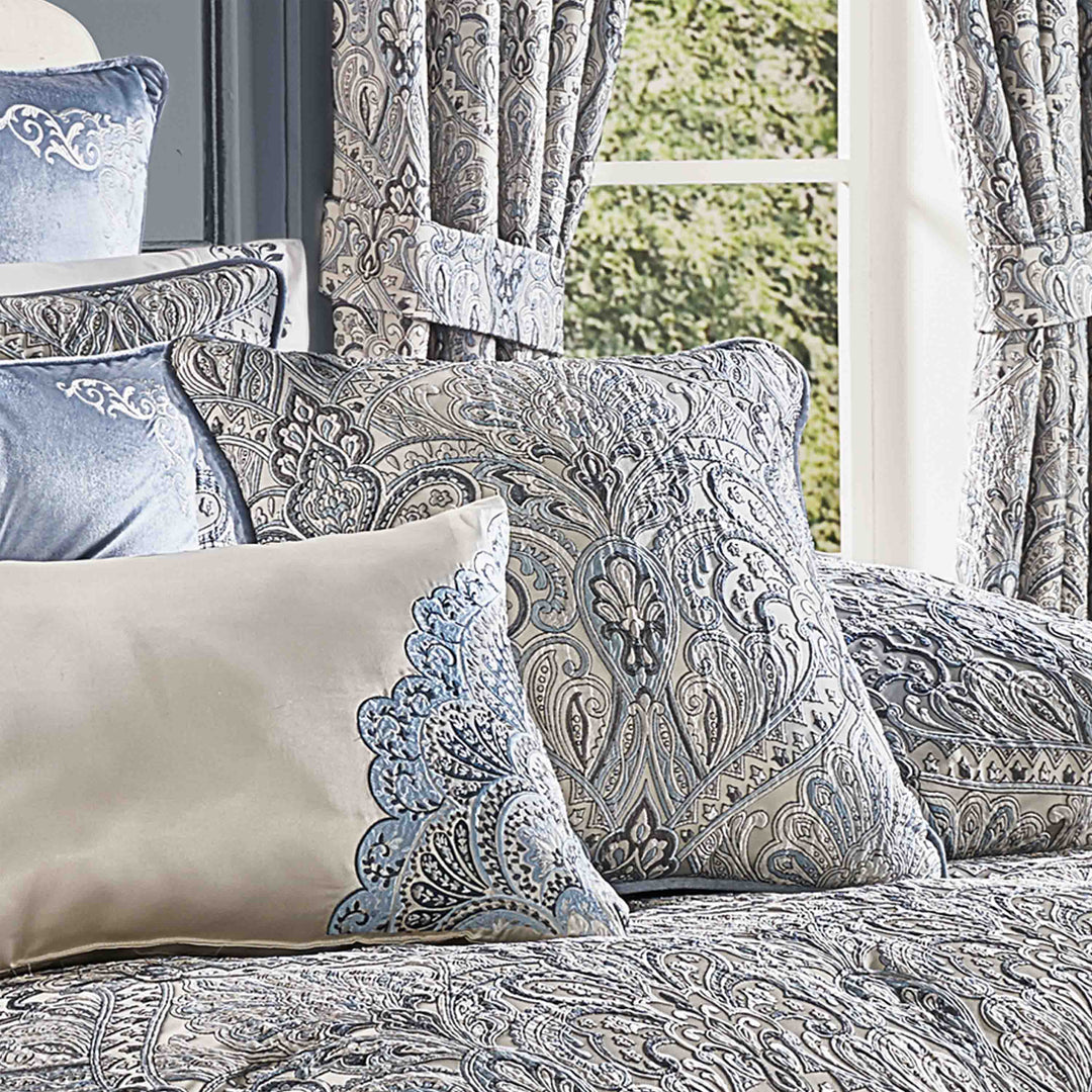 J Queen Alexis Powder Blue Square Decorative Throw Pillow 20"W x 20"L