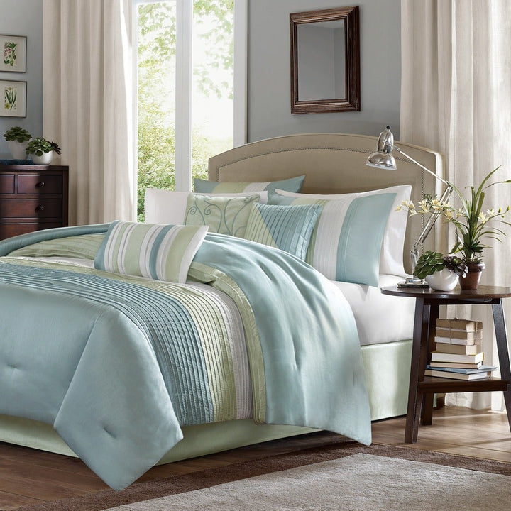 Amherst Green 7-Piece Comforter Set Comforter Sets By JLA HOME/Olliix (E & E Co., Ltd)