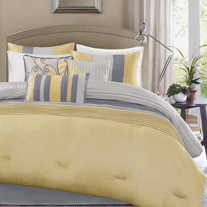 Amherst Yellow 7-Piece Comforter Set Comforter Sets By JLA HOME/Olliix (E & E Co., Ltd)