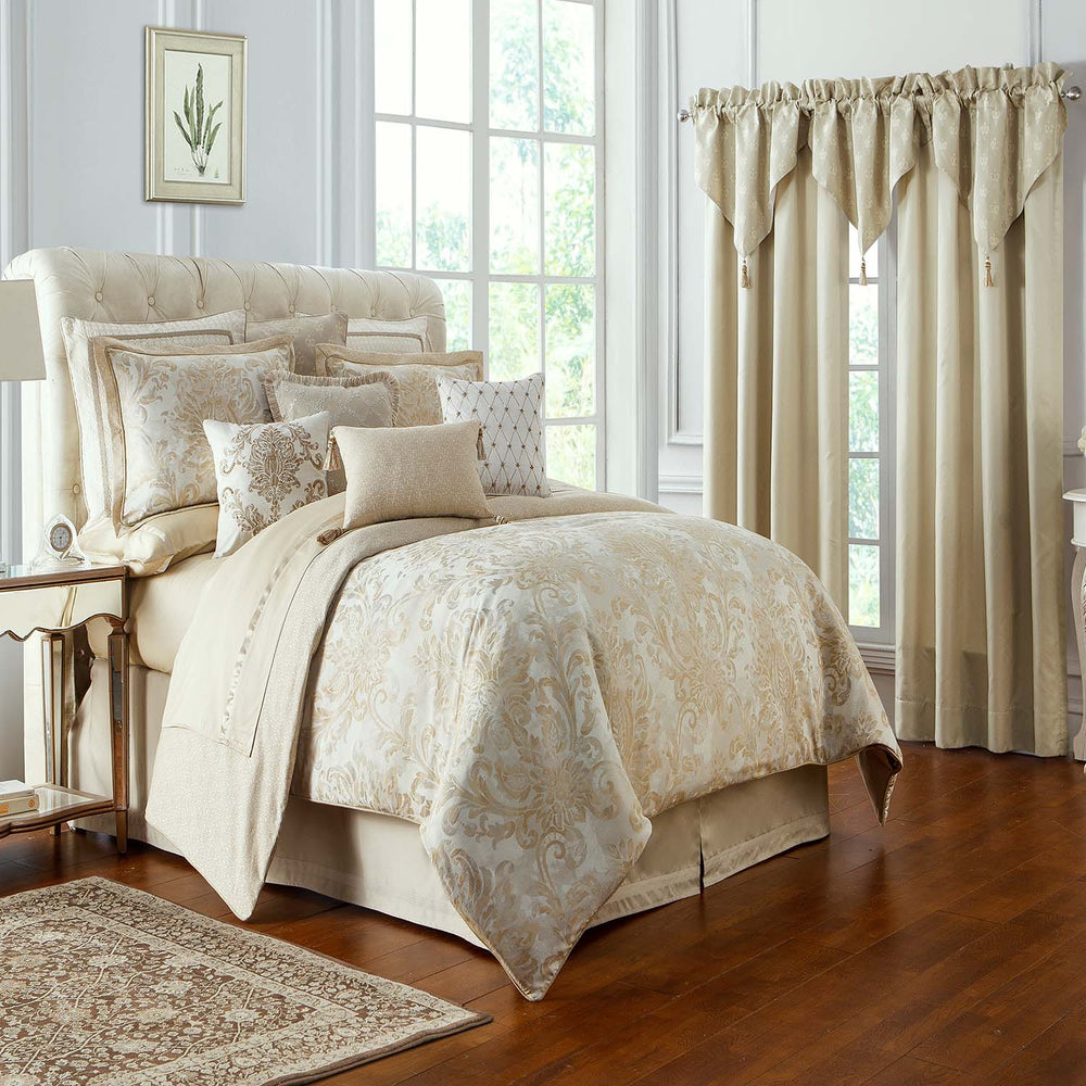 Annalise Gold 4-Piece Reversible Comforter Set Comforter Sets By Waterford