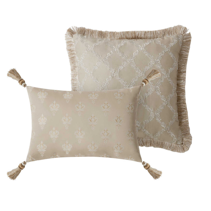 Annalise Gold Decorative Throw Pillow Set of 2 Throw Pillows By Waterford