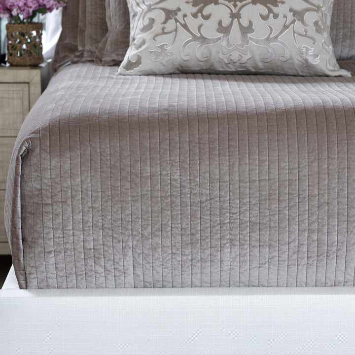 Aria Raffia Matte Velvet Quilted Coverlet Coverlet By Lili Alessandra