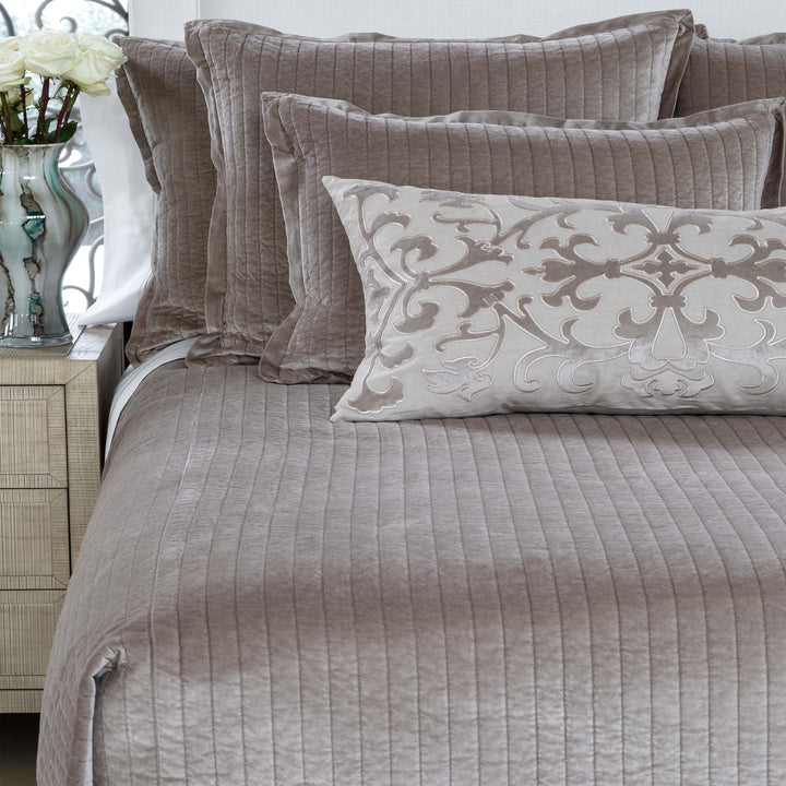 Aria Raffia Matte Velvet Quilted Coverlet Coverlet By Lili Alessandra