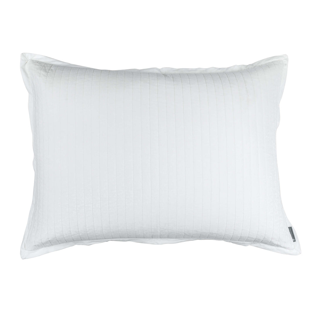 Aria White Matte Velvet Quilted Luxe Euro Pillow Throw Pillows By Lili Alessandra