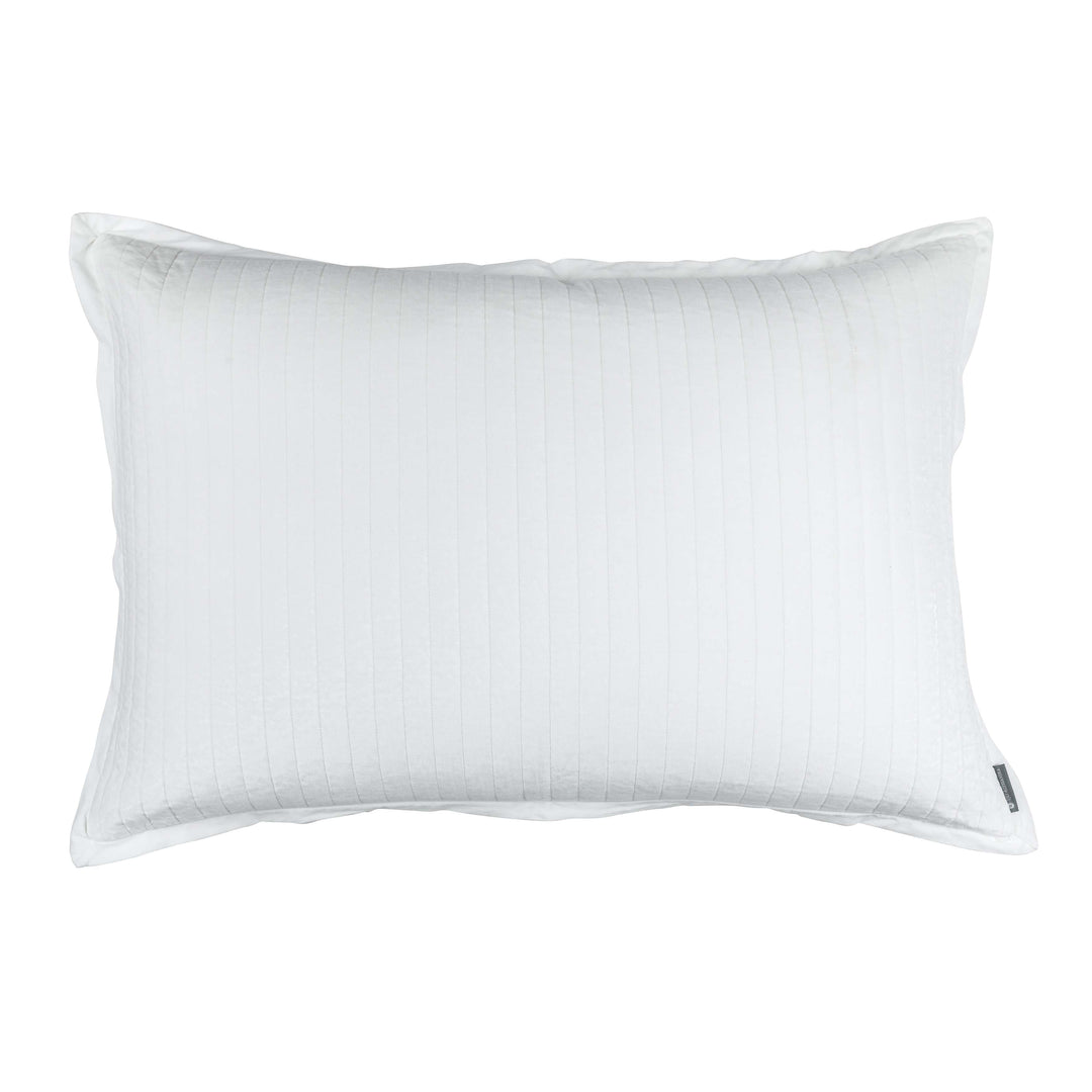 Aria White Matte Velvet Quilted Pillow Throw Pillows By Lili Alessandra